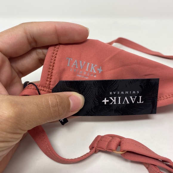 TAVIK Jett Textured Triangle Swim Bikini TOP ONLY Textured Rose - Picture 8 of 8